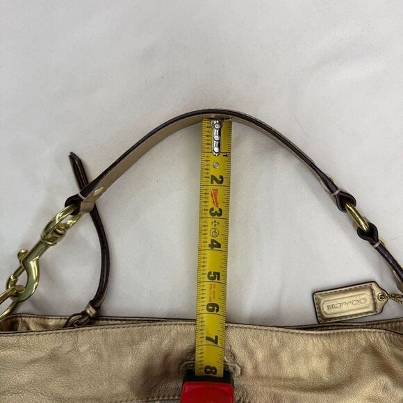 Coach Purse Gold Canvas Leather Jacquard Tote Hobo Shoulder Bag L0868-13500 - Picture 12 of 12